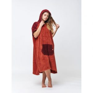 Poncho Sherpa Rouge Adulte After Essentials